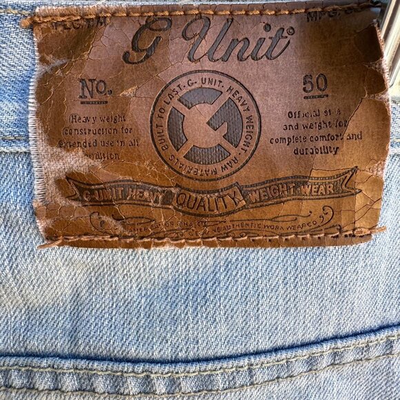 G Unit Heavy Weight Wear Vintage Mens Streetwear Hip Hop Blue Denim Shorts 44 - Picture 2 of 10